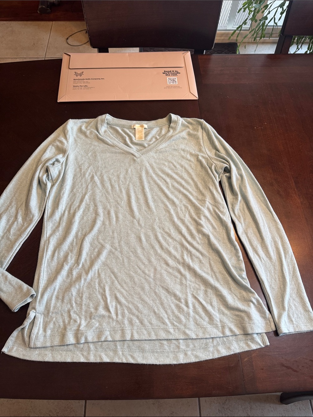 Matty M Light Blue V-Neck Long Sleeve Sweater